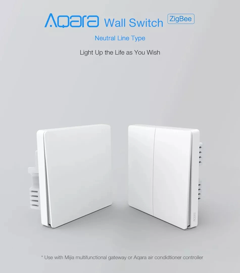 Xiaomi Aqara умный дом с Nautral линии управления провода ZigBee беспроводной ключ настенный выключатель через смартфон приложение дистанционного три цвета