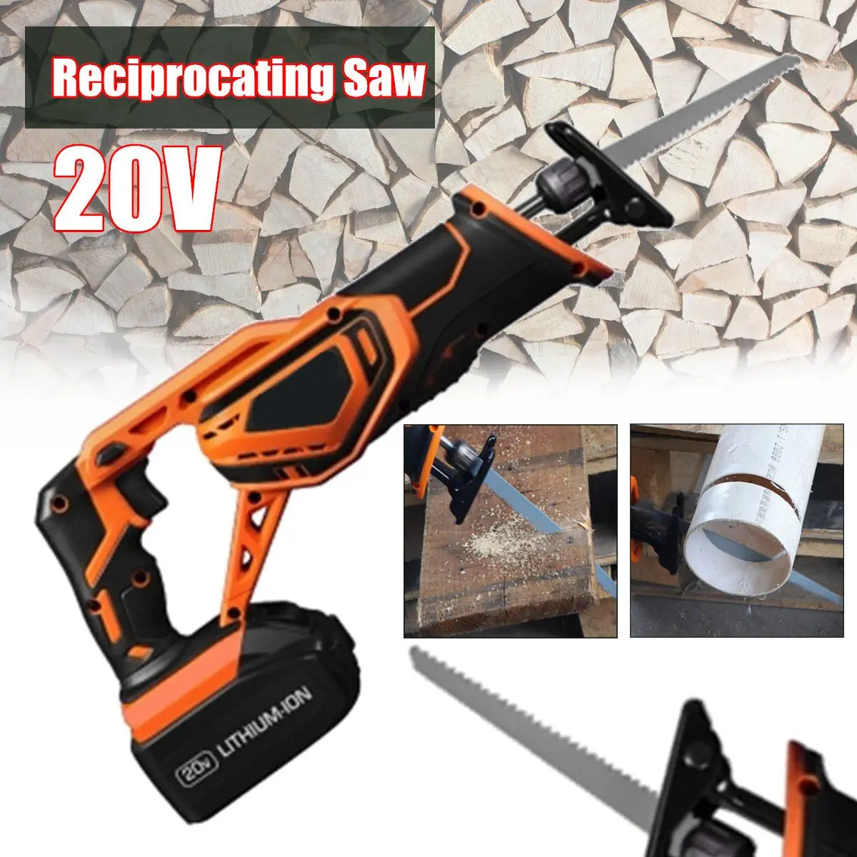 

20V 3000mAh Portable Rechargeable Reciprocating Saw Wood Cutting Saw Electric Wood Metal Plastic Saw