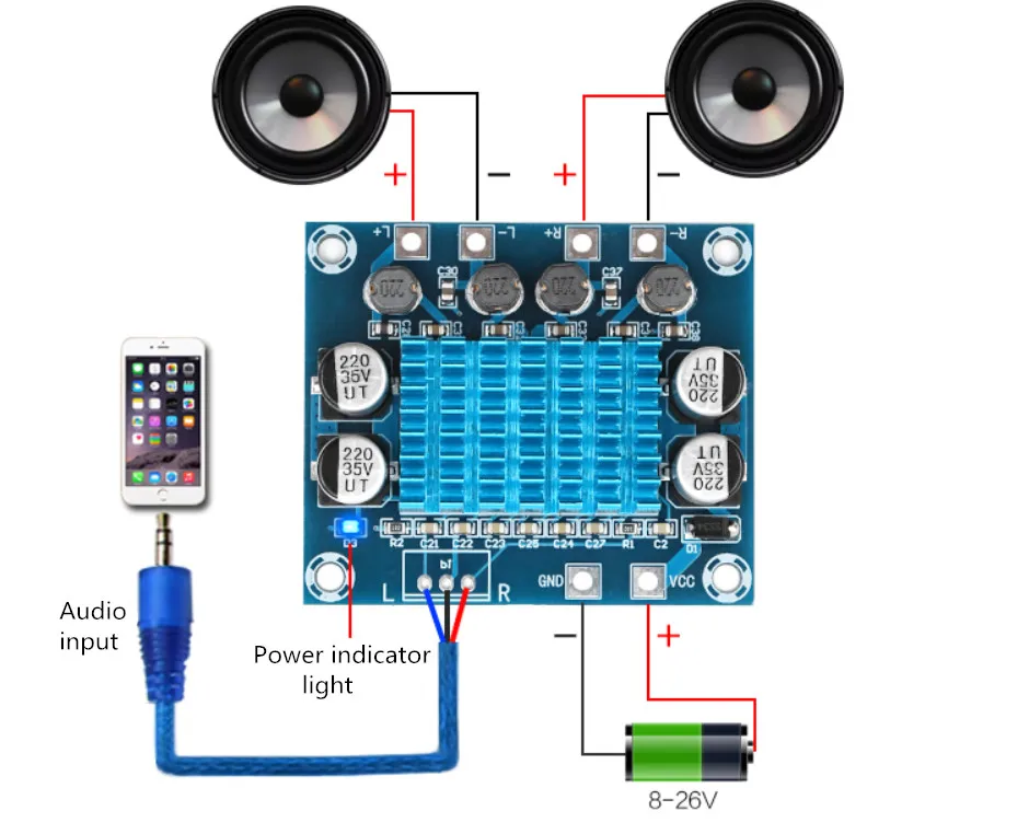 Amplifier-Board TPA3110 Digital XH-A232 DC 1pcs Audio-Power Stereo 8-26V 30W 3A