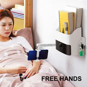 

Multifunction Bedside Tidying Rack Storage Rack Organizer With Phone Holder household items organizer shelves for wall dropship