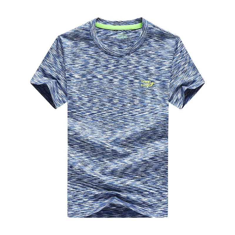 Summer New Style Cationic Section-Color Men's Big Boy Quick-Dry Elasticity Outdoor Colorful Quick Drying Clothes KID'S T-sh