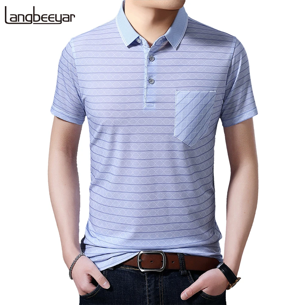 

2020 New Summer Brand Striped Tshirt Men Polo Designer High Quality Short Sleeve Casual Tops Fashion Man Clothing