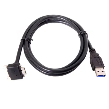 

10pcs/lot CY 1.2m 90D Up Angled Micro USB Screw Mount to 3.0 Data Cable for Industrial Camera