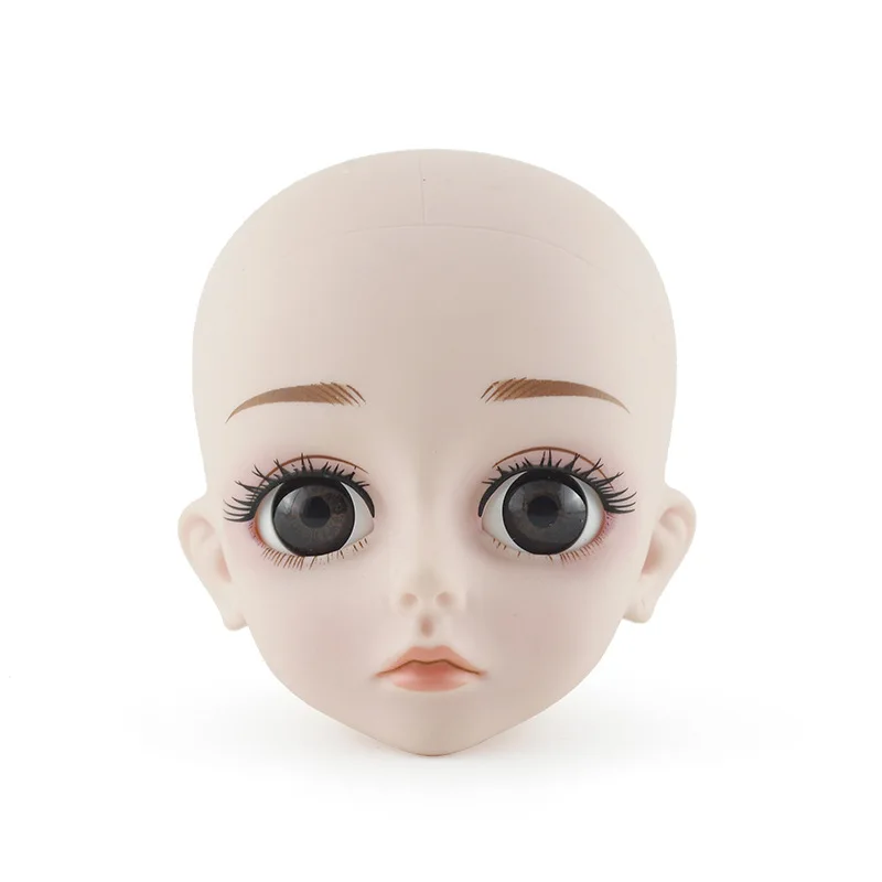 60 см 1/3 BJD кукла лысый голова 4D глаза Bjd куклы Розовая кожа/натуральная кожа, головка с/без макияжа, детский подарочный набор игрушек для девочек - Цвет: With makeup