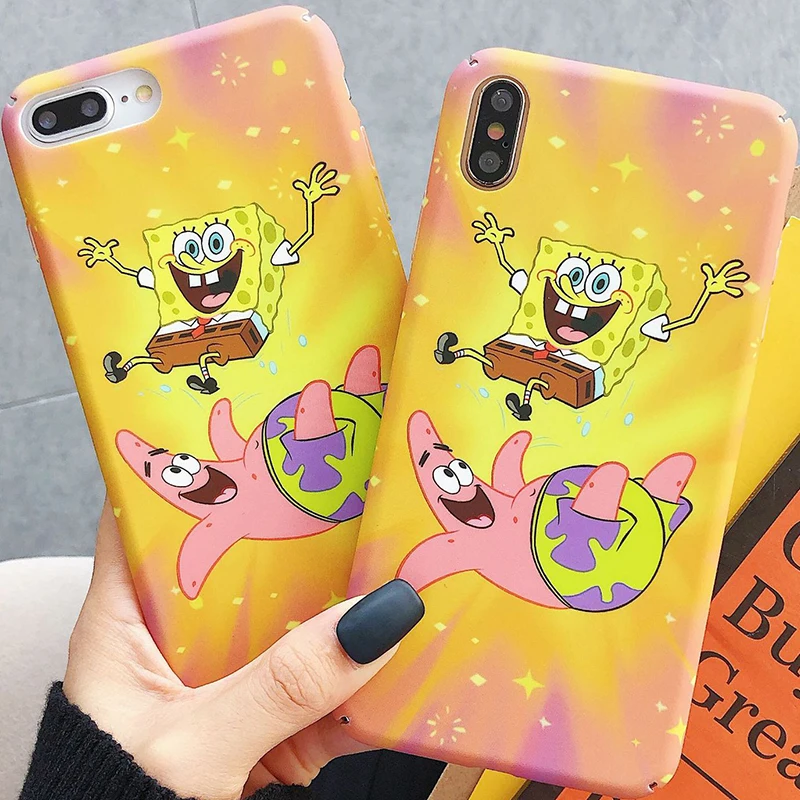 Забавный мультяшный Скраб чехол для телефона iPhone 6 6s 7 8 Plus X Xs XR Max Жесткий ПК задняя