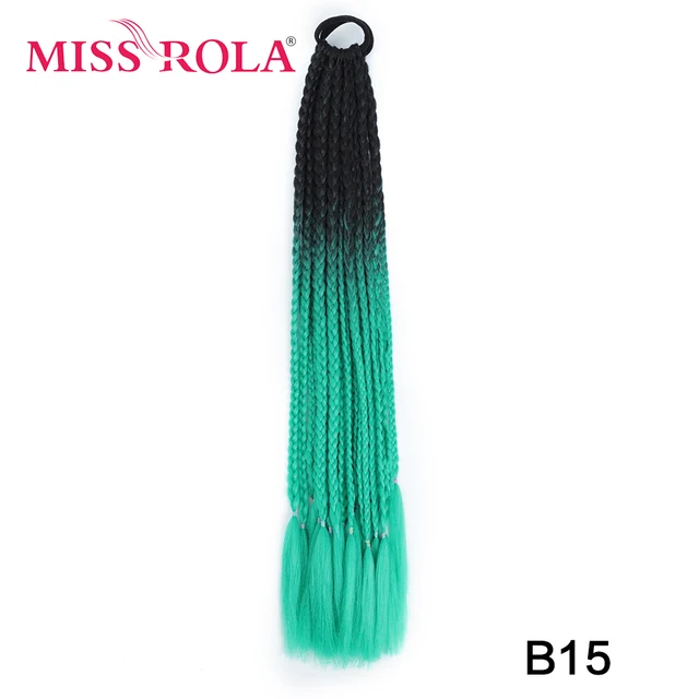 Synthetic Chignon Hair 60cm Hair Color Gradient Dirty Braided Ponytail Women Elastic Hair Rubber Band Hair Accessories Headband B15