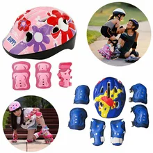 7 шт./компл. дети катания на велосипеде защитные Шестерни комплект шлем Локоть Наколенники Защита для детей для занятий спортом, комплект