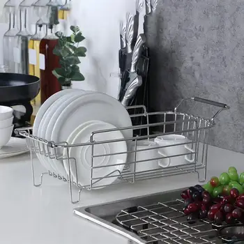 

304 Stainless Steel Multifunctional Tableware Storage Rack Storage Organizer Dishes Drain Holder Iron Steel Dish Drying Rack