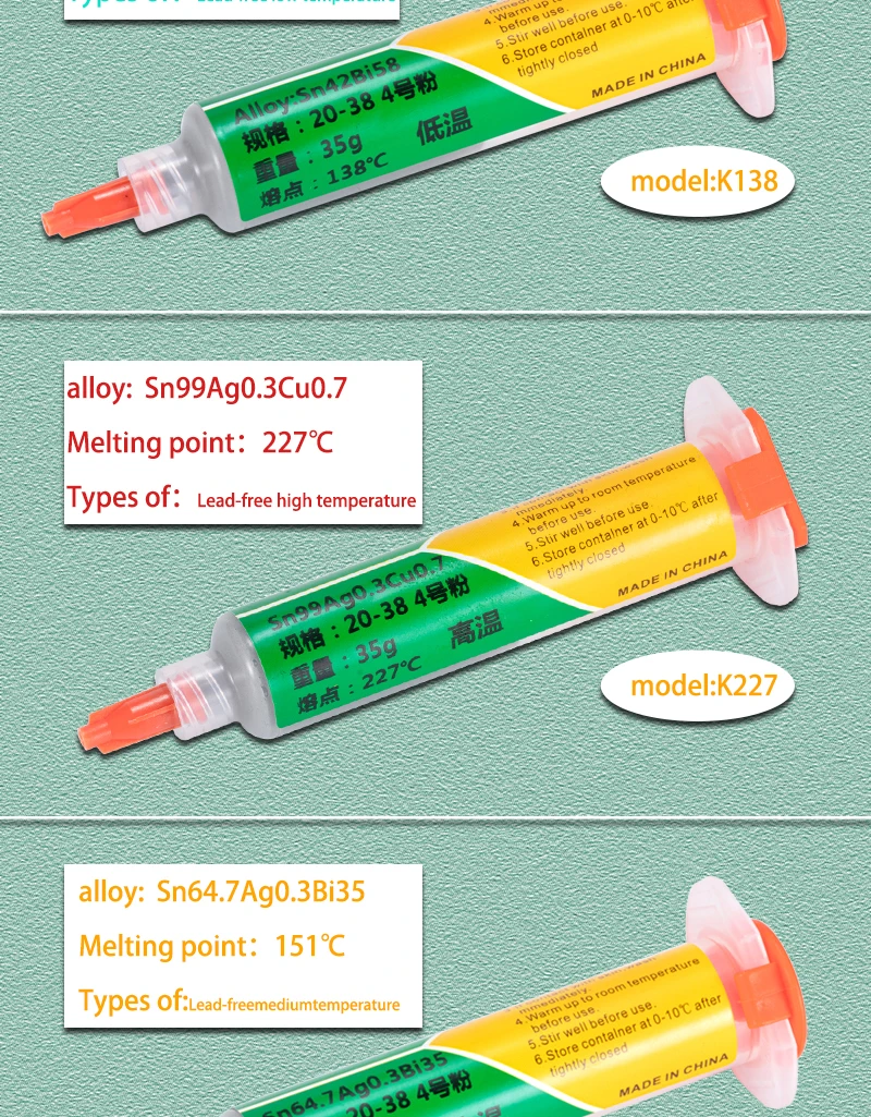 Needle Tube Repair Solder Paste Is Suitable for PCB Repair At Low Temperature, Medium Temperature and High Temperature