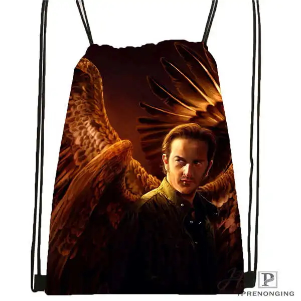 Drawstring Backpack Custom supernatural_сезонная походная сумка на шнурке милый рюкзак для детей(черная спинка) 31x40 см#2018611-2(12 - Цвет: Drawstring Backpack