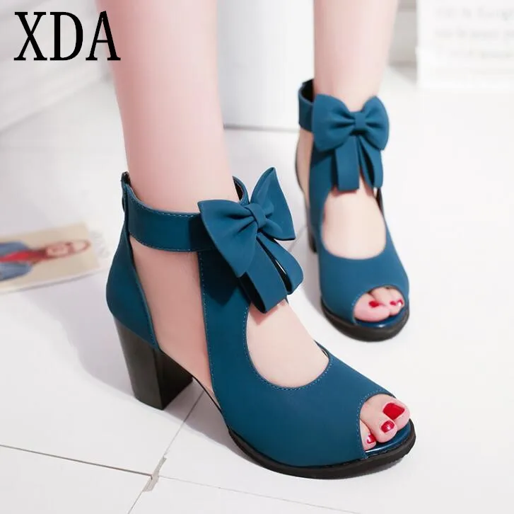 XDA Women shoes bowknot high Heel 