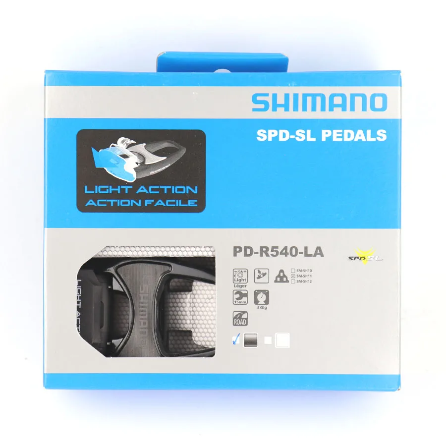 Shimano PD-R540 LA дорожный велосипедный Педальный светильник, SPD-SL педали для велосипеда, включая SM-SH11 самоблокирующиеся бутсы, Оригинальные педали