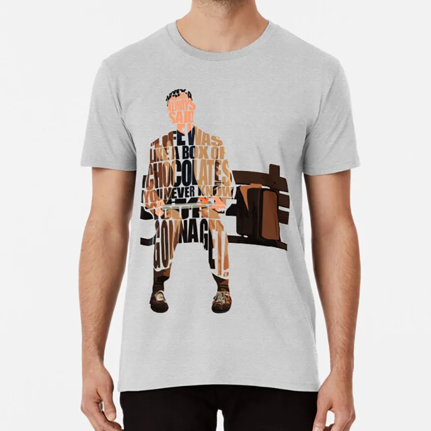 Футболка Forrest Gump Tom Hanks Роберт земецис Форрест гумп плакат Geek Geekery Geeky векторная