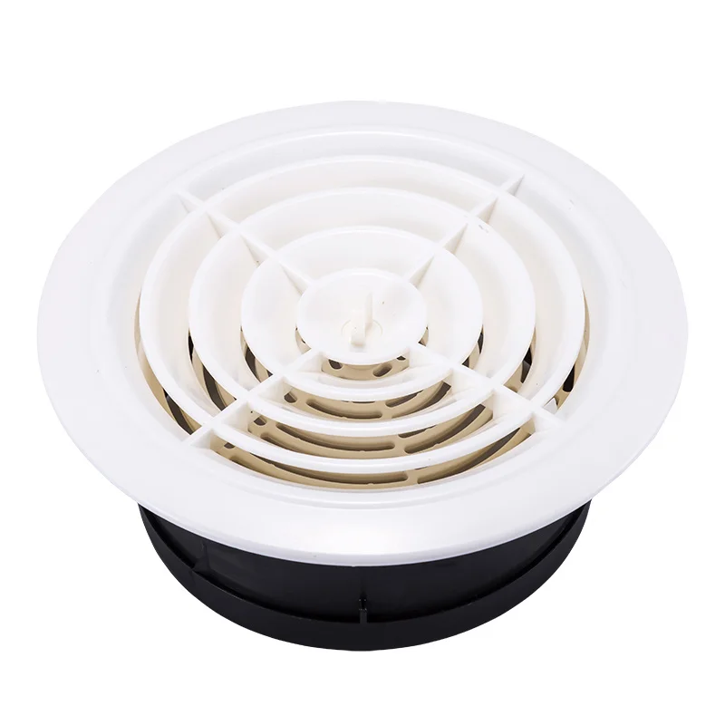 Adjustable air ventilation cover round ducting ceiling wall hole abs air vent grille louver kitchen bath air outlet fresh system