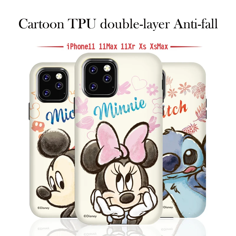 

Cartoon phone case for iphone 11 pro max Mickey 7 Minnie all-inclusive xr TPU PC girl cute Anti-fall iphone X xs 8plus