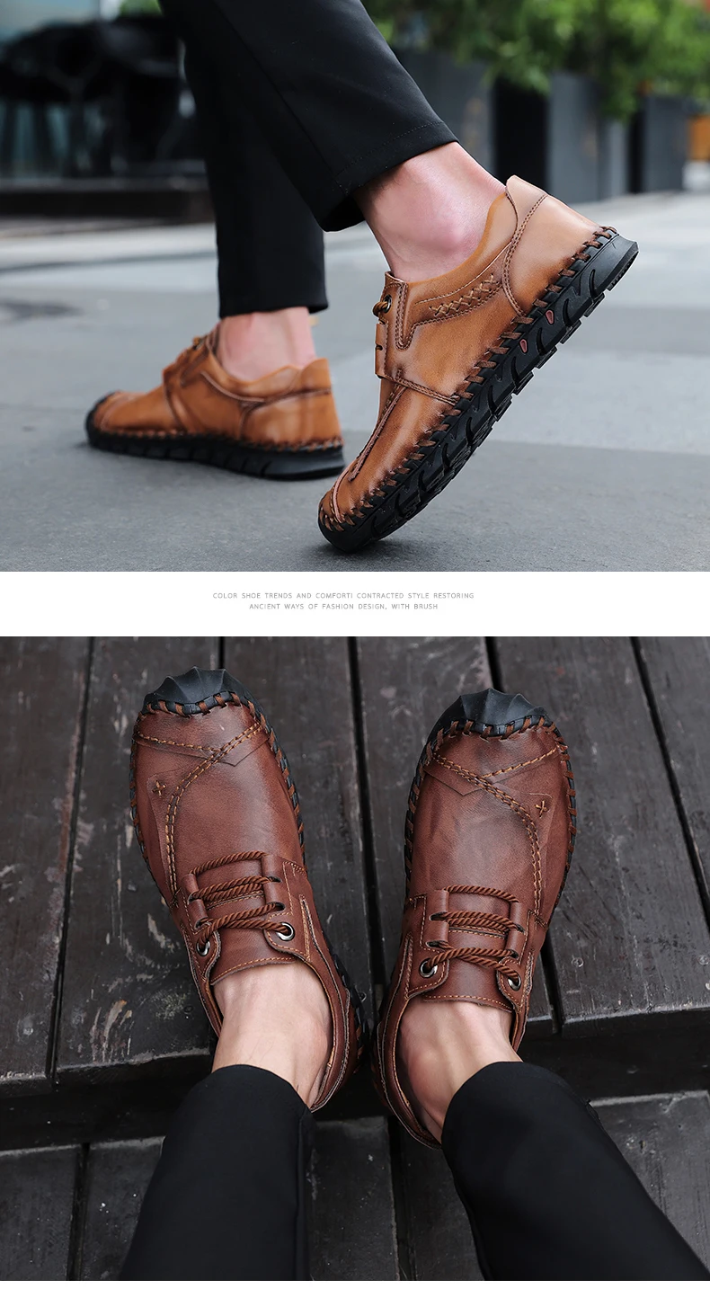 Тренд удобные новые мужские кожаные повседневные Мокасины мужские лоферы весенние модные кроссовки мужские водонепроницаемые туфли большие размеры 38-48