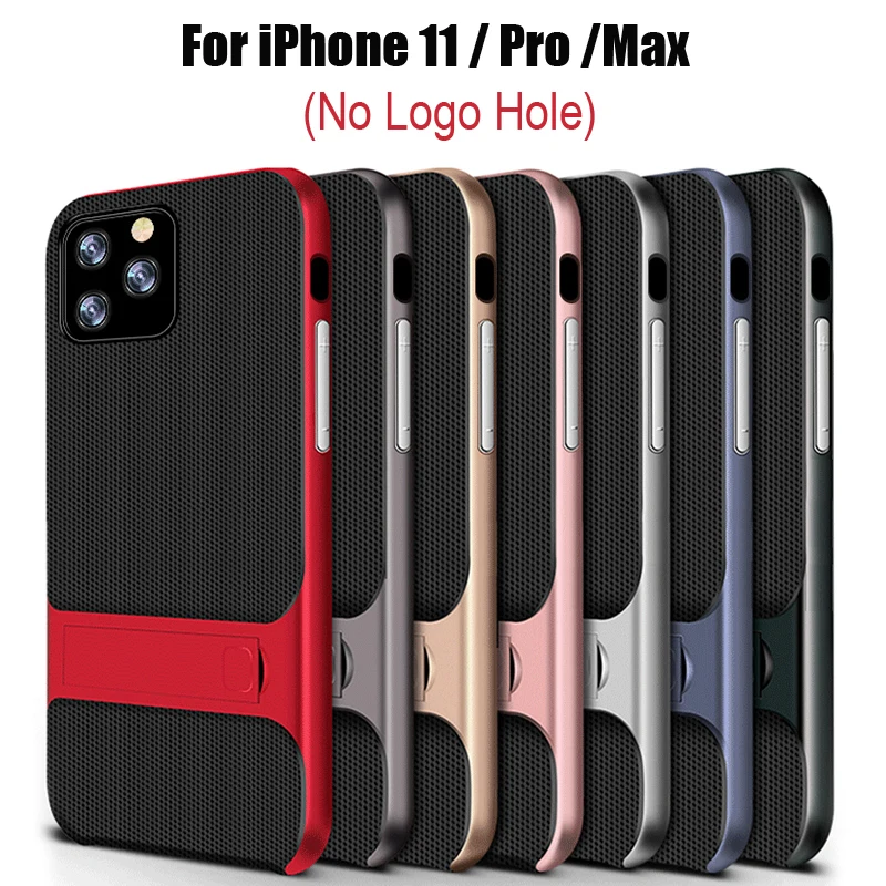 Для iPhone 11 Pro Max Чехлы ударопрочный чехол из смешанных материалов задняя крышка Подставка для Apple iPhone XR X Xs 6 6s s 7 8+ Plus Полный чехол для телефона