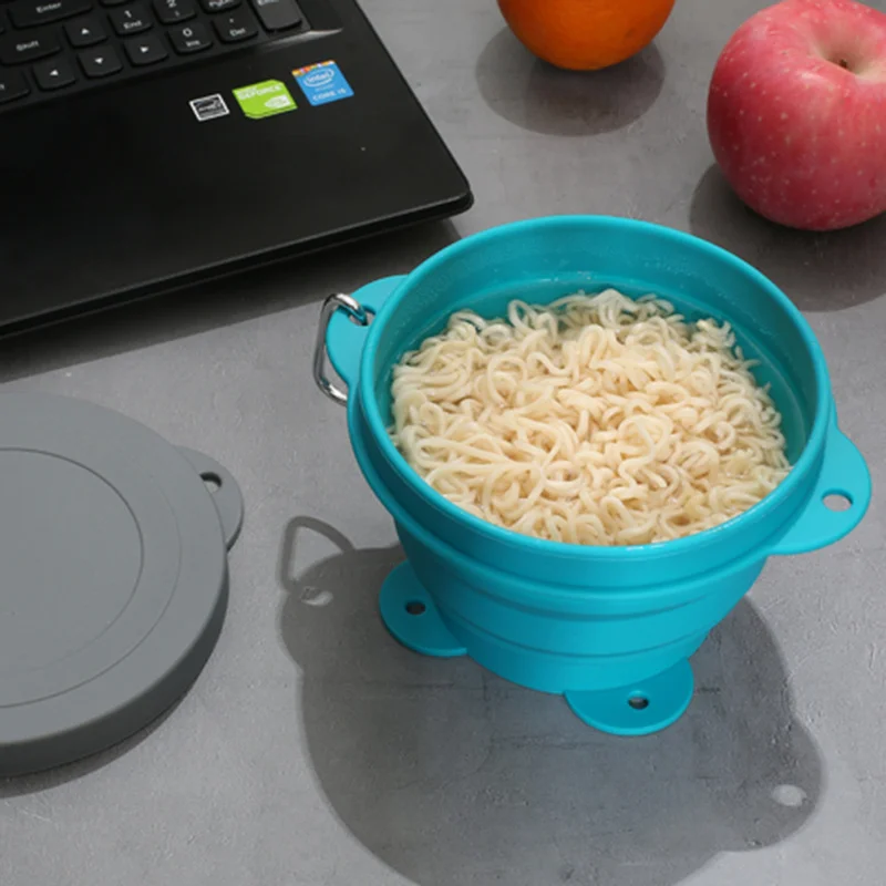 

Portable Travel Silicone Folding Bowl Multi-function Anti-fall Outdoor Tableware Retractable Picnic Bowl Lunch Box Soup Bowl