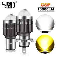 Motorcycle Headlight Lamp Bulbs Scooter-Accessories Csp-Lens Ba20d Led 10000lm White