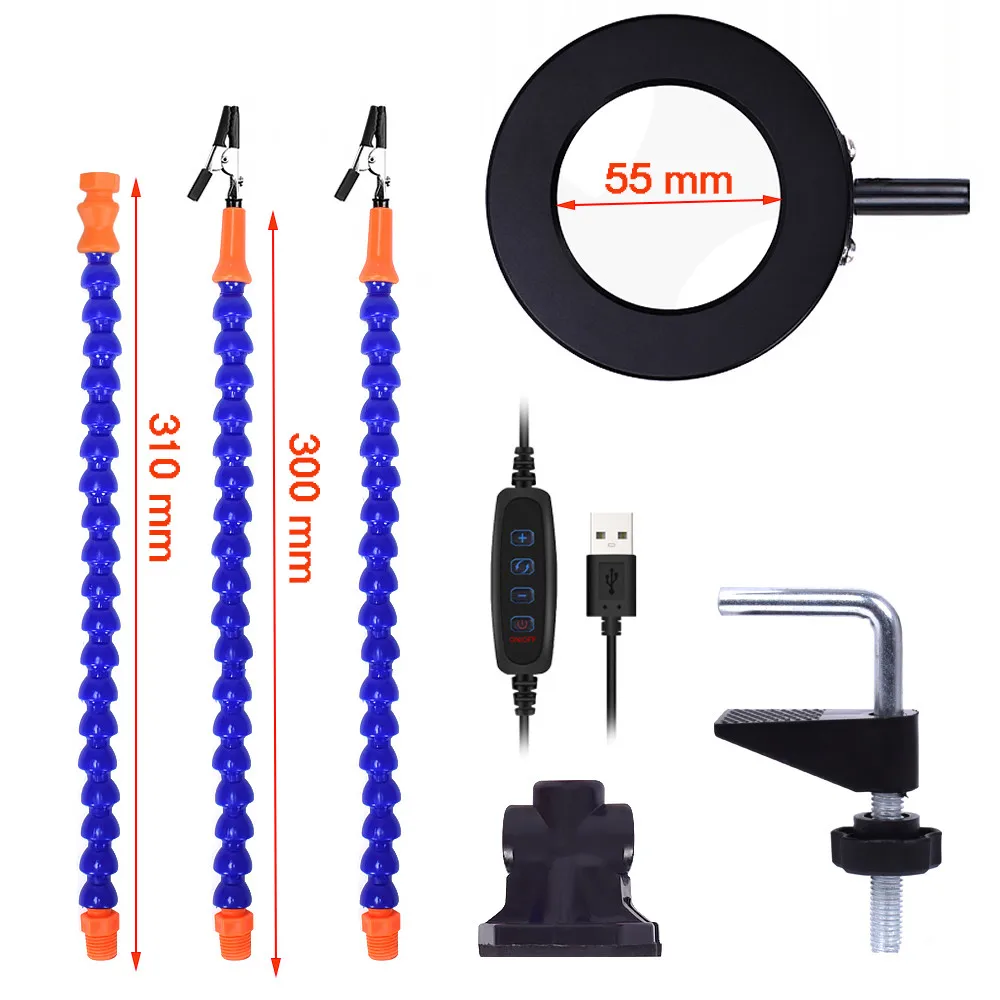 newacalox suporte de ferro de solda pcb clipe ferramenta reparo fixação usb led lupa solda braço flexível terceira mão