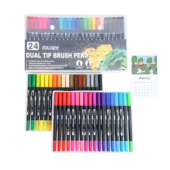 

120 Color Dual Brush Art Markers Pen Adult Coloring Books Calligraphy Lettering Art Supplies Fine Tip and Brush Tip Art Set