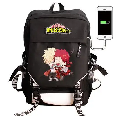 Рюкзак My Hero Academy Boku no Hero academic COS пакет школьной сумки Сумка для ноутбука зарядка через usb рюкзак Водонепроницаемый дорожный рюкзак - Цвет: 18