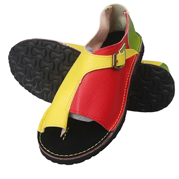 

Summer Fashion New Women Casual Flat Sandals Ladies pu Leather Open Toe Shoes Female Roman Beach Shoes Large Size DropShipping