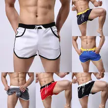 

Men Color Block Summer Sports Gym Drawstring Shorts Beach Pants Swimming Trunks