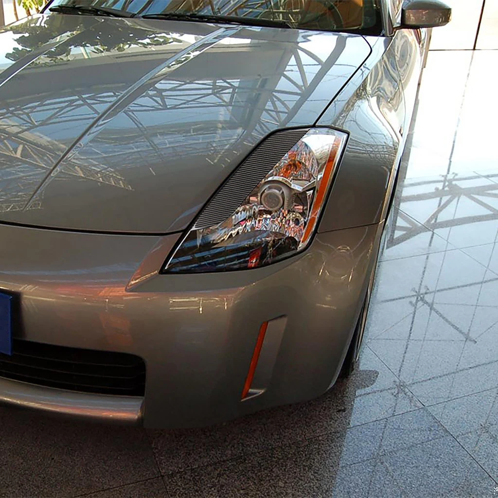 2 шт. карбоновые накладки на крышку для передней фары подходит NISSAN 350Z 2003-2009