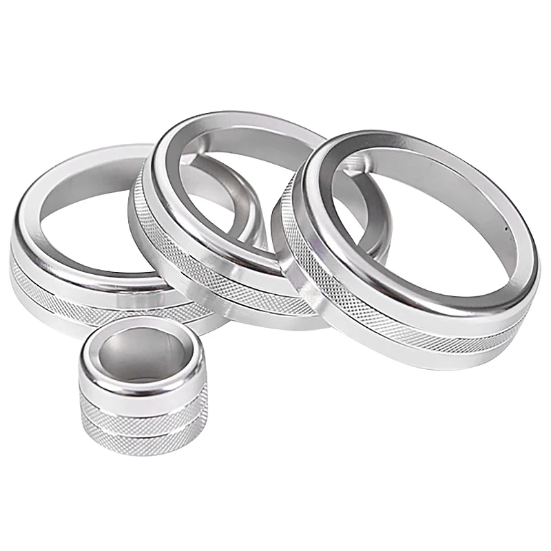 

For Land Rover Range Rover Sport Autobiography 14-17 Car-Styling Air Conditioning Knob Audio Circle Trim Aluminum(Silver)