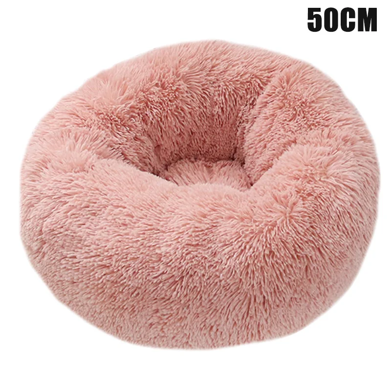 Розовый Pet плюшевый пончик Cuddler кошки кровать теплый мягкий утолщенный повышенный коврик для собак и щенков Подушка@ LS - Цвет: Розовый