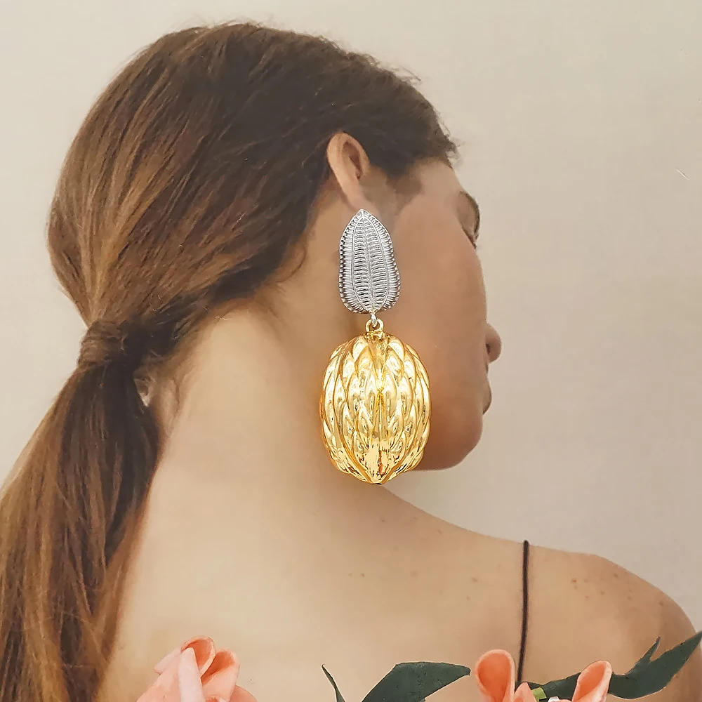 

Jewellery 2021 Fashion Round Shape Jewelry For Women Big Earrings Costume For Wedding Party Gift Trendy Earings
