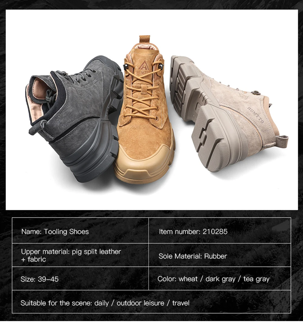 HUMTTO Men's Leather Outdoor Hiking Trekking Hunting Boots Sneakers Shoes For Men Sport Climbing Mountain Boots Shoes Man