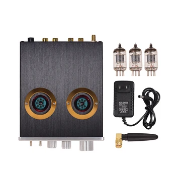 

Mini HiFi Digital Audio Preamplifier Stereo Preamp with Dual 6J2 Vacuum Tubes BT AUX Inputs Treble Bass Controls