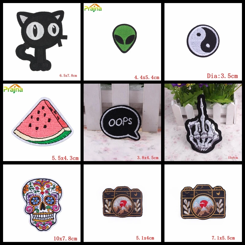 Pulaqi Dinosaurier Jurassic Park Patches Kleidung Streifen Auf Abzeichen Metall Rock Band Patches Nähen Katze Bestickte Patches Für Jacke – Detail 4