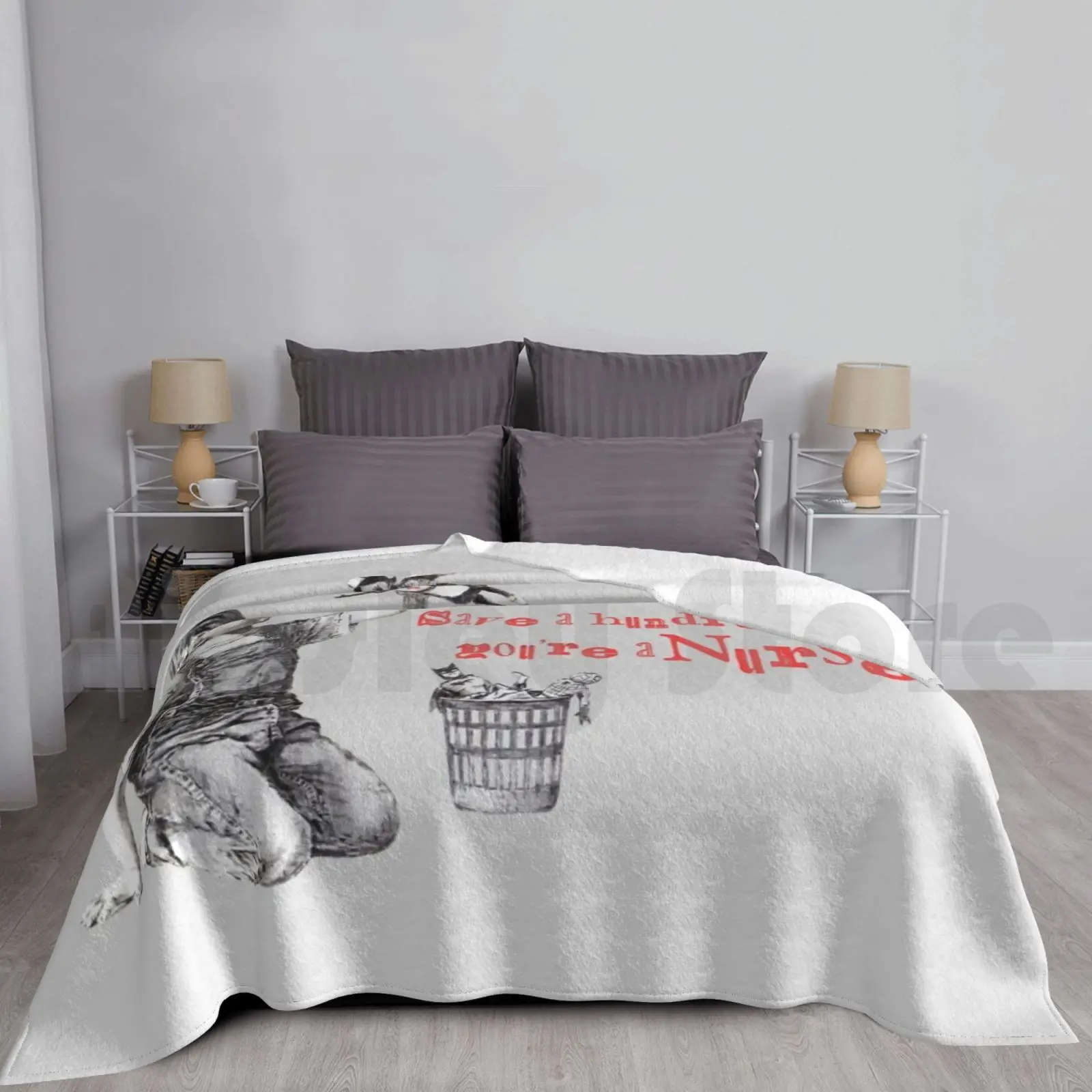 

Game Changer Blanket For Sofa Bed Travel Banksy Nurse Superhero Super Nurse Healthcare Kid Playing Graffiti