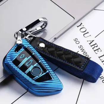 

TPU Car Key Case for BMW X1 X5 X6 F15 F16 F48 BMW 1/2 Series Carbon Fiber Pattern all-inclusive Car Key Blank Car Key Holder