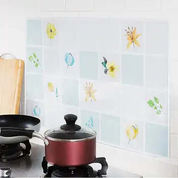 3Pcs Kitchen Aluminum foil Paper Wall Stickers Splash Proof Oil proof Stickers Bathroom Self Adhesive Waterproof Wallpaper