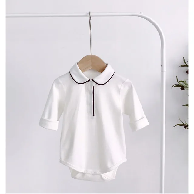 Bodysuit for Newborns Baby Clothes Baby Girl Clothes Newborn Clothes Long Sleeve White Baby Ropmer One-piece Baby Boy Clothes white