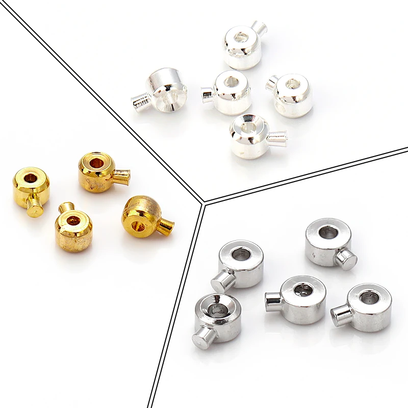 

5pcs Copper Genuine Gold Plated Circle Shape Silver/Rhodium 4x3mm Positioning Beads For DIY Jewelry Making Display Accessories