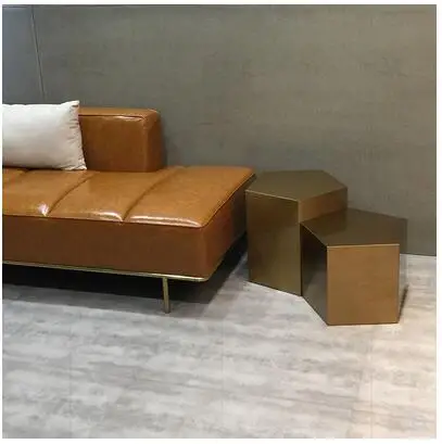

Luxury combination corner stainless steel coffee table designer sofa side table Italian minimalist activity small coffee table