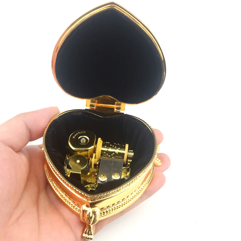 ROSIKING Emboss Alloy Metal Music Box Wind Up Movement Music Box for Friends on Christmas,Valentine's Day… 3