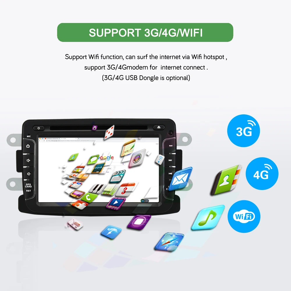 Discount Bonroad 7" Android 9.  GPS Navigation Radio Car DVD Player For Renault Dacia  Duster Logan Sandero Stereo Car Multimedia Player 12