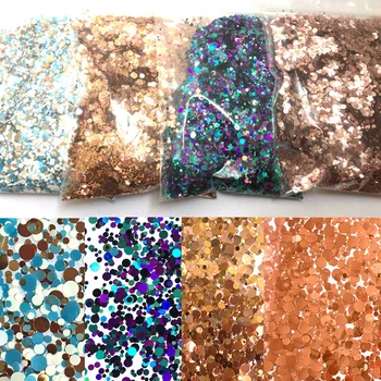 

50g/bag Bulk Glitter Round/Star/Butterfly Shape Confetti Nail Glitter Sequins 1mm 2mm 3mm Holographic Sequins DIY Nail Supplies