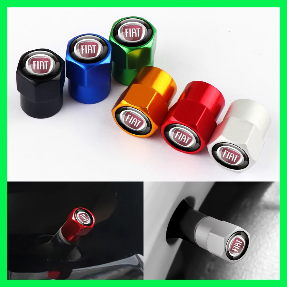 4 Uds de aluminio de estilo de coche de neumático de la rueda de tapa de válvula tapa polvo del neumático tapa de válvula de aire para Fiat ABARTH 500 Punto Panda Tipo Accesorios