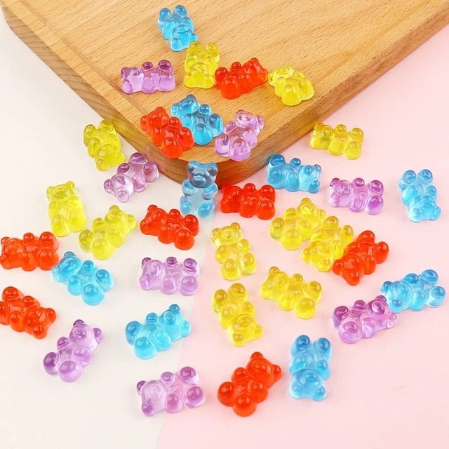 Patelai 2 Pieces Bear Resin Silicone Molds Gummy Small Bear Epoxy Molds  Bear Shape Casting Mold Jewelry Making Keychain Mold with 200