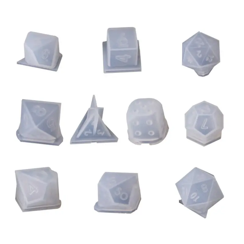 

10 Pcs/Set New Transparent Silicone Mold Decorative Crafts UV Resin DIY Dice Mould Epoxy Molds Jewelry Making Moulds Sets