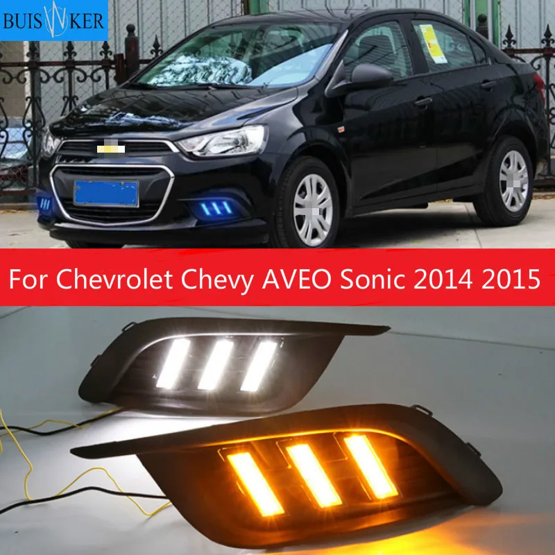 Дневные ходовые огни 1 пара для Chevrolet Chevy AVEO Sonic 2014 2015 светодиодный ные дневные |