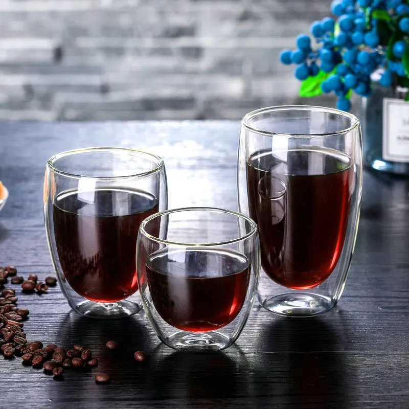 Heatresistant Double Wall Glass Cup milk tea Espresso coffee mug