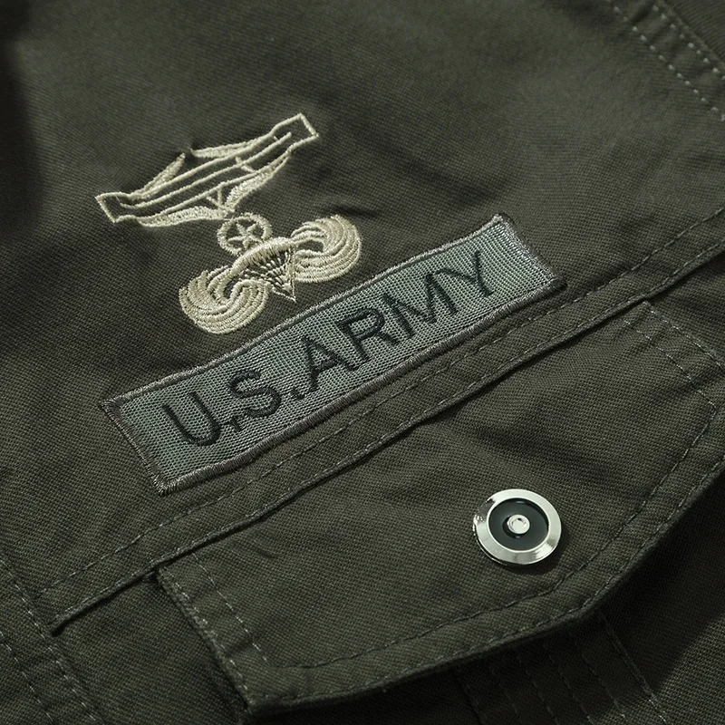 

AliExpress Autumn Large Size MEN'S Coat Washing Pure Cotton Air Force Work Jacket Men's Epaulet